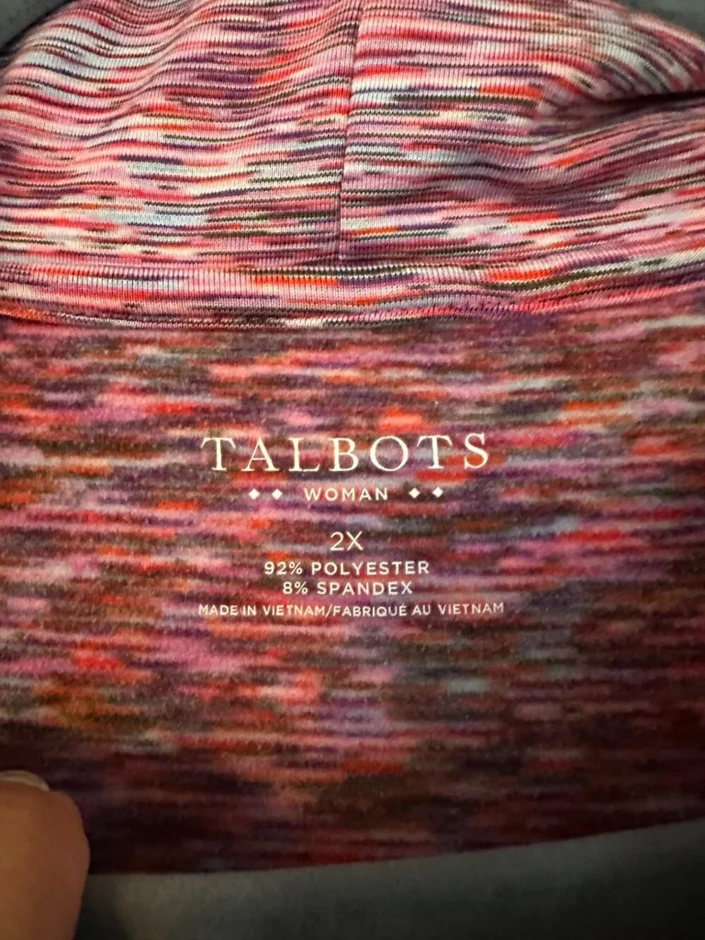 Talbots Woman Marled Pink Space Dye Cowl Neck Pullover Top - Plus Size 2X